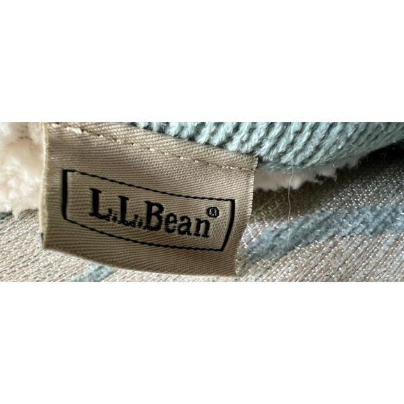 LL Bean fisherman cabled fleece throw 50" x 60" in light blue - Picture 7 of 8